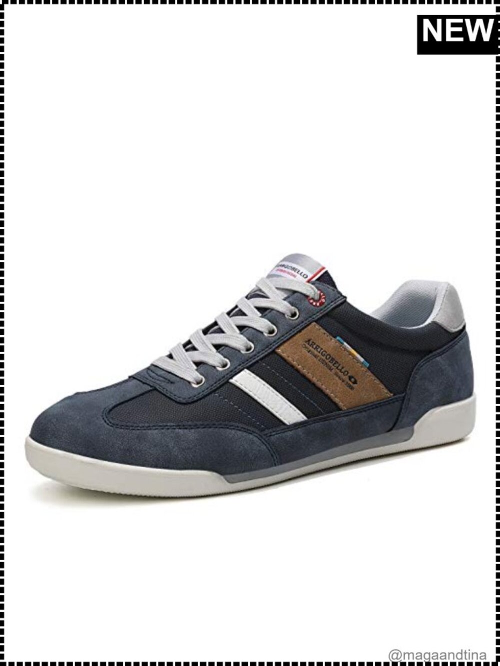 Men's PU Leather Fashion Sneakers Lace-Up Casual Shoes Breathable